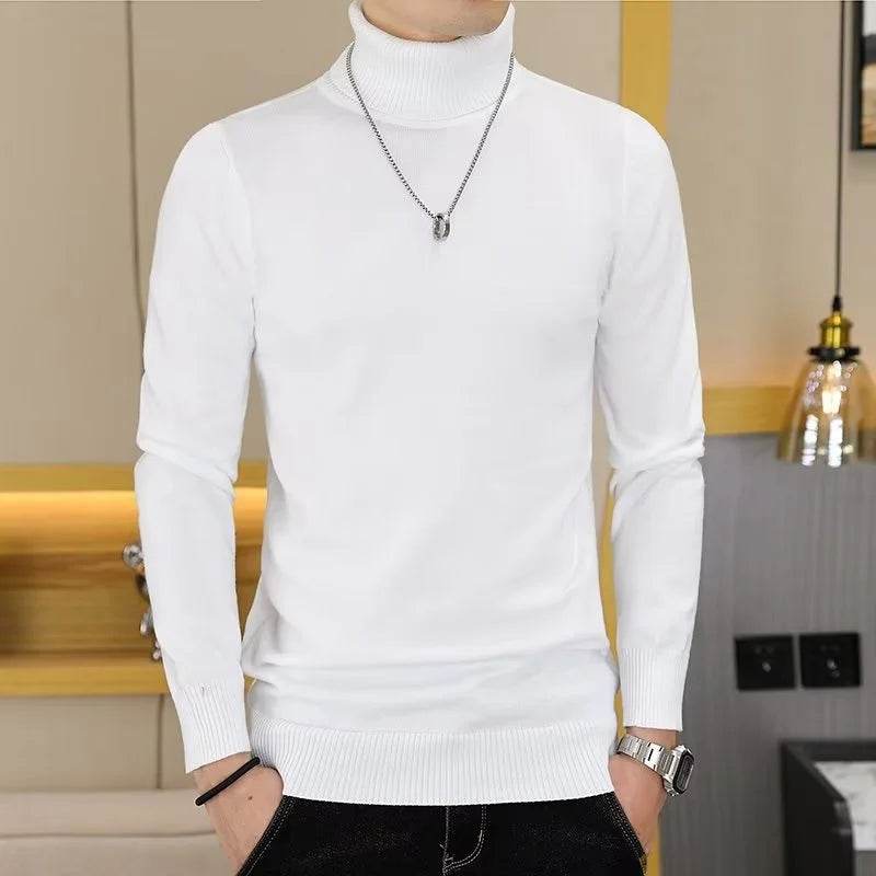 Buy Center Men's Black and White Turtleneck Sweater - Stylish Knit - Buy Center UK