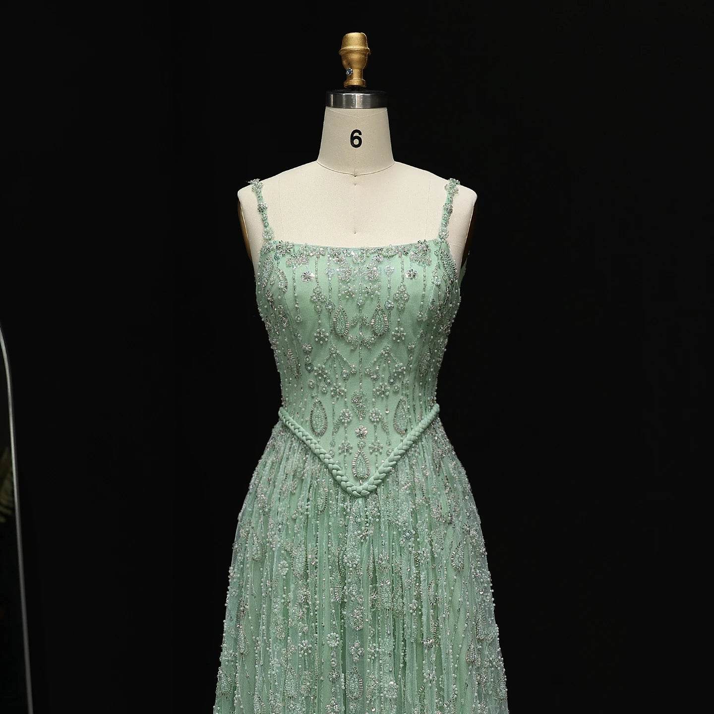 Sharon Said Elegant Sage Green Evening Dress - Spaghetti Straps 2025 - Buy Center UK