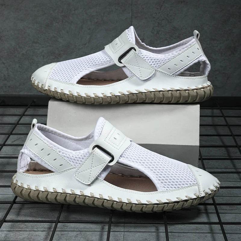Buy Center Genuine Leather Men’s Sandals - Casual Summer Beach Shoes - Buy Center UK