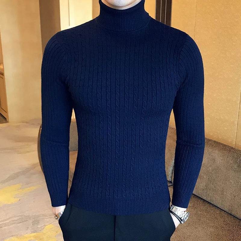Buy Center Men's Turtleneck Pullover Sweater - Warm Slim Fit Design - Buy Center UK