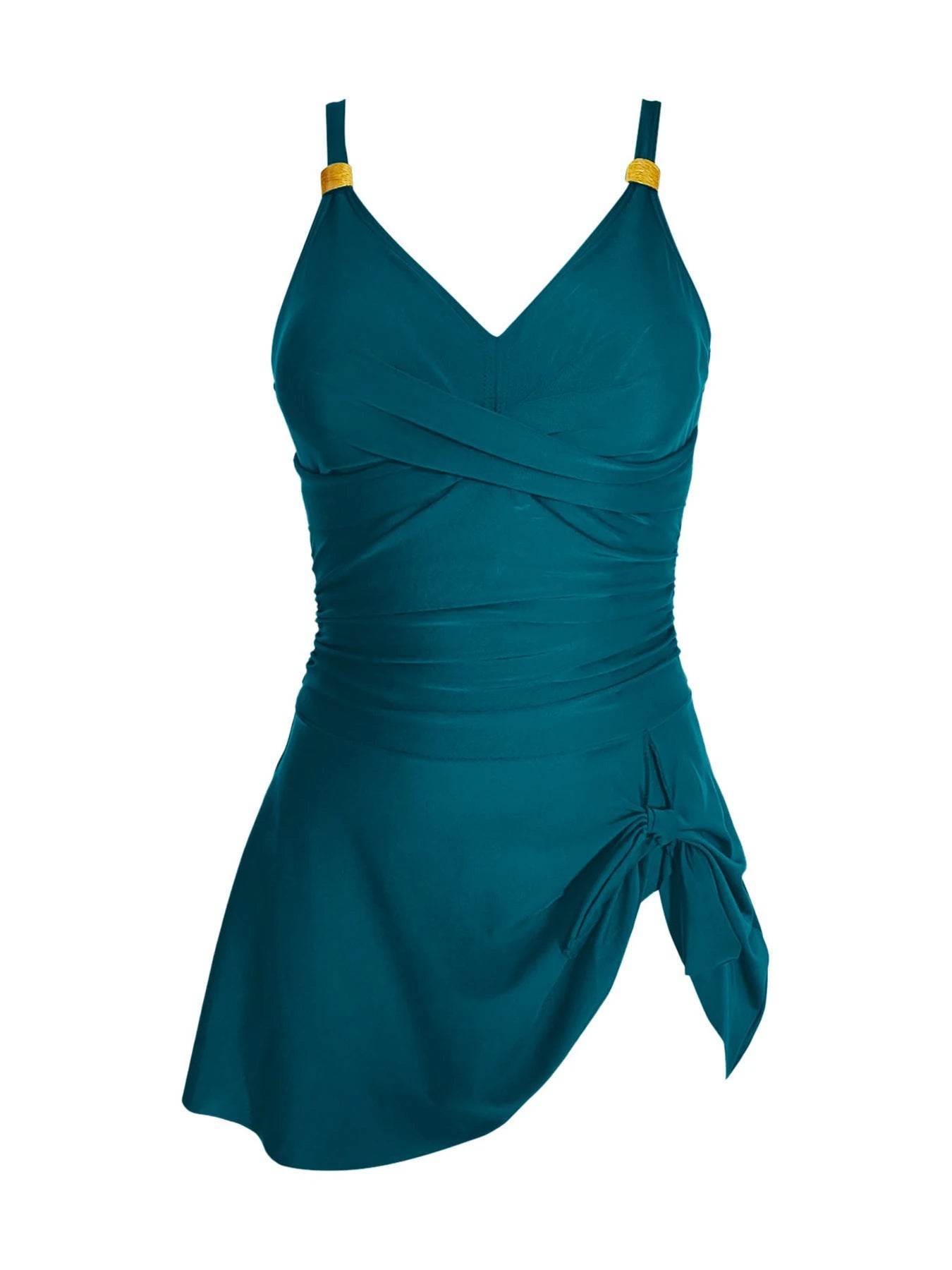 2025 Deep-V Plus Size One Piece Swimsuit - Chic Skirt Design - Buy Center UK