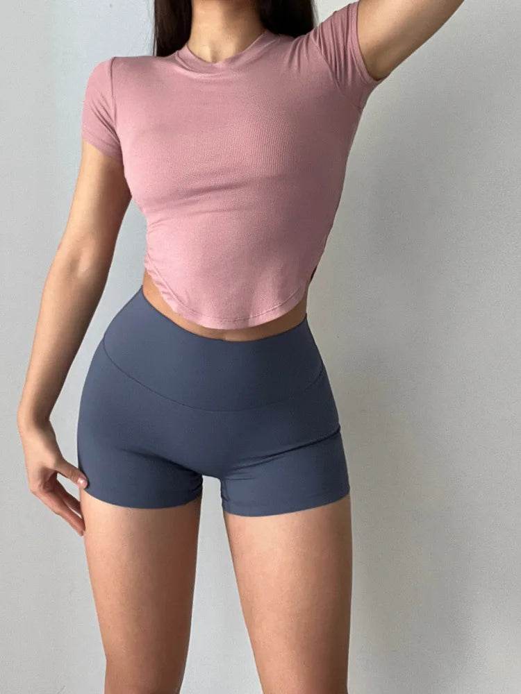 GymHUB High-Waisted Yoga Shorts - Quick-Drying, Hip Lifting Fit - Buy Center UK