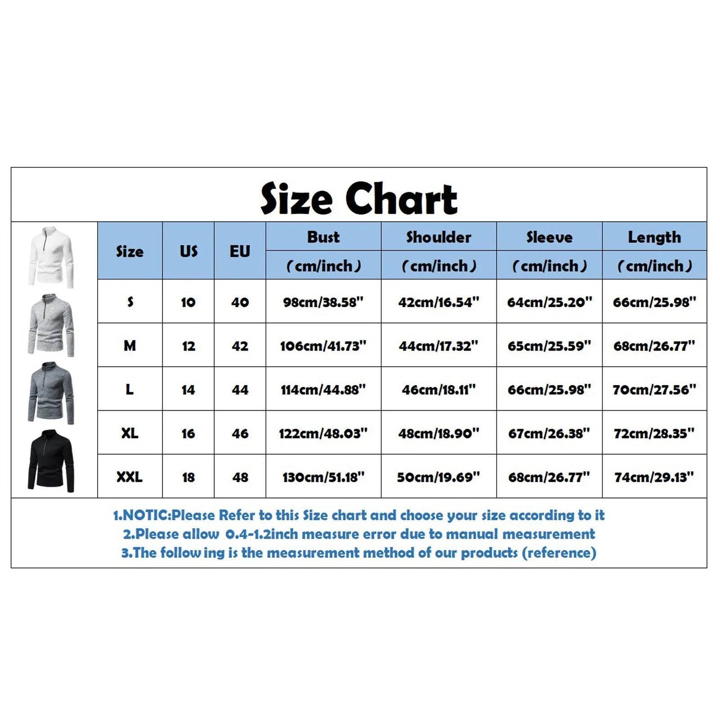 Buy Center Men's Casual Turtleneck Sweater - Warm & Stylish Zipper Design - Buy Center UK