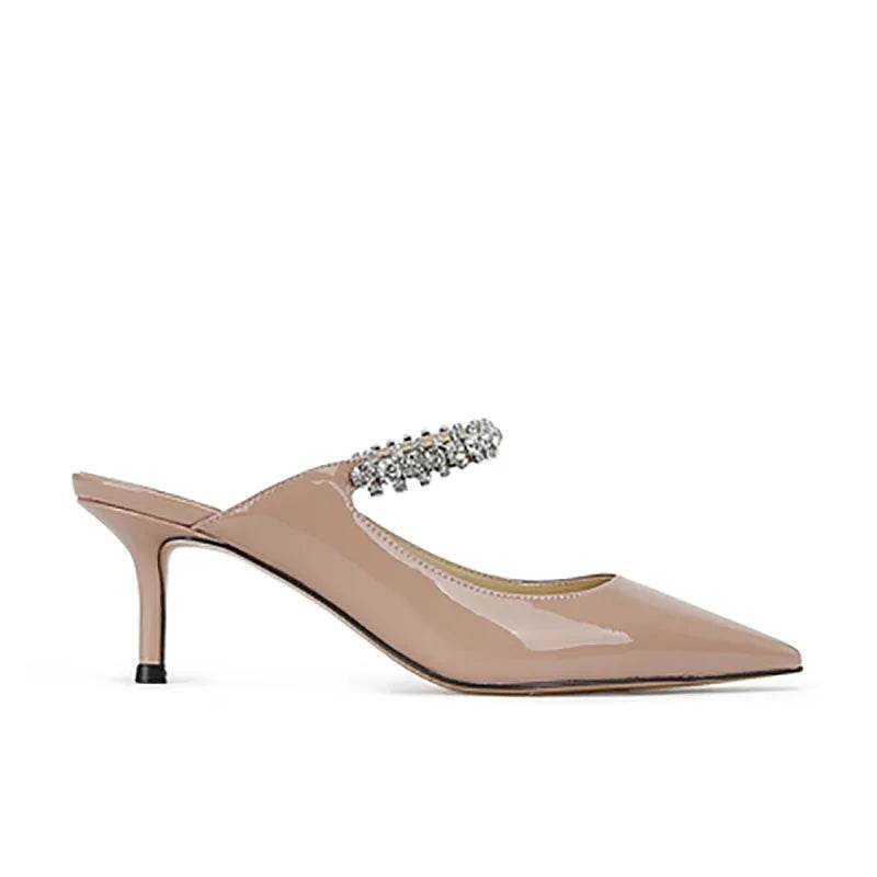 Women's Pointed Toe Mules - Rhinestone Stiletto Sandals for Summer - Buy Center UK