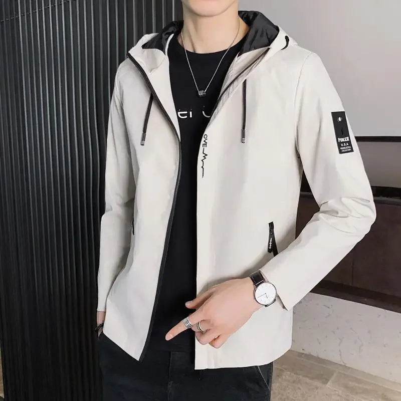 Buy Center Men's Hooded Bomber Jacket - Lightweight Windbreaker Coat - Buy Center UK