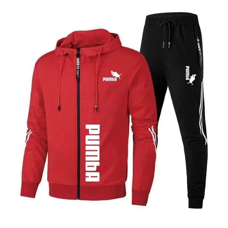 Buy Center 2024 Men's Tracksuit - Zipper Hooded Jacket & Slim Pants - Buy Center UK