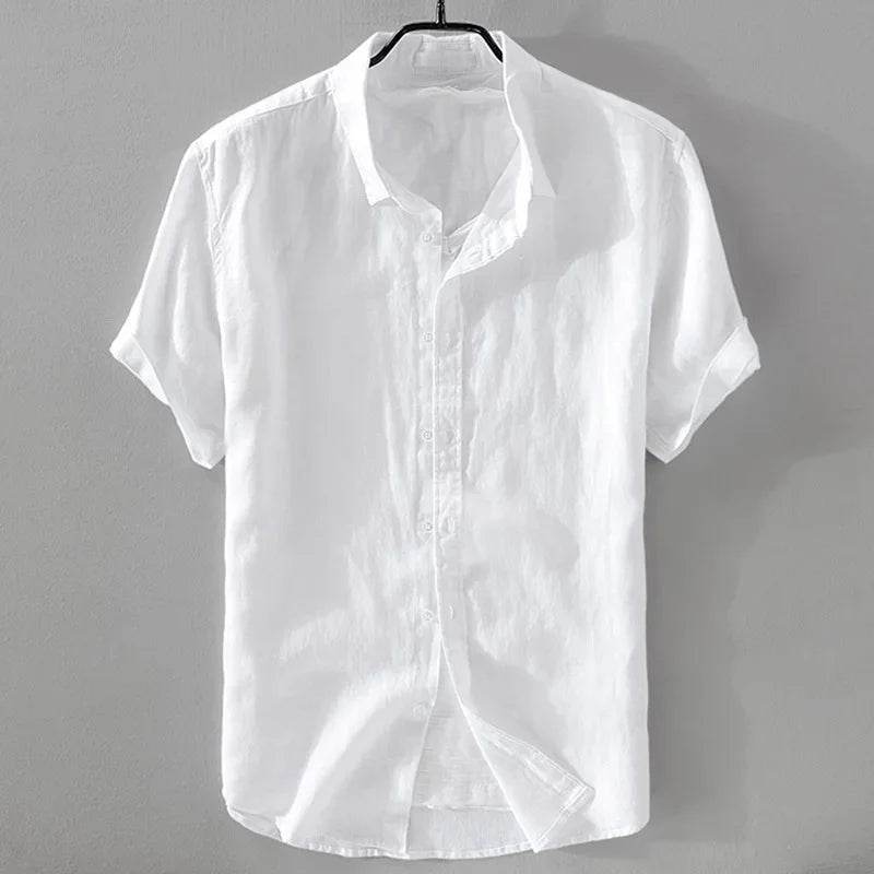 Buy Center Men's Casual Linen Short Sleeve Shirt - Breathable Summer Wear - Buy Center UK