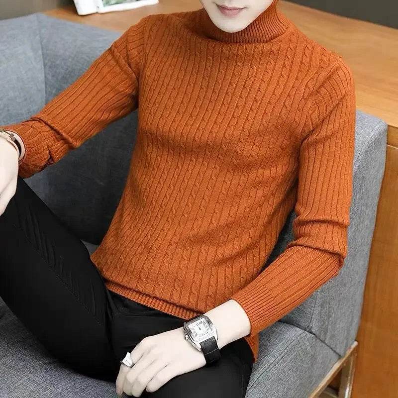 Buy Center Korean Slim Turtleneck Sweater - Warm Knit for Men - Buy Center UK