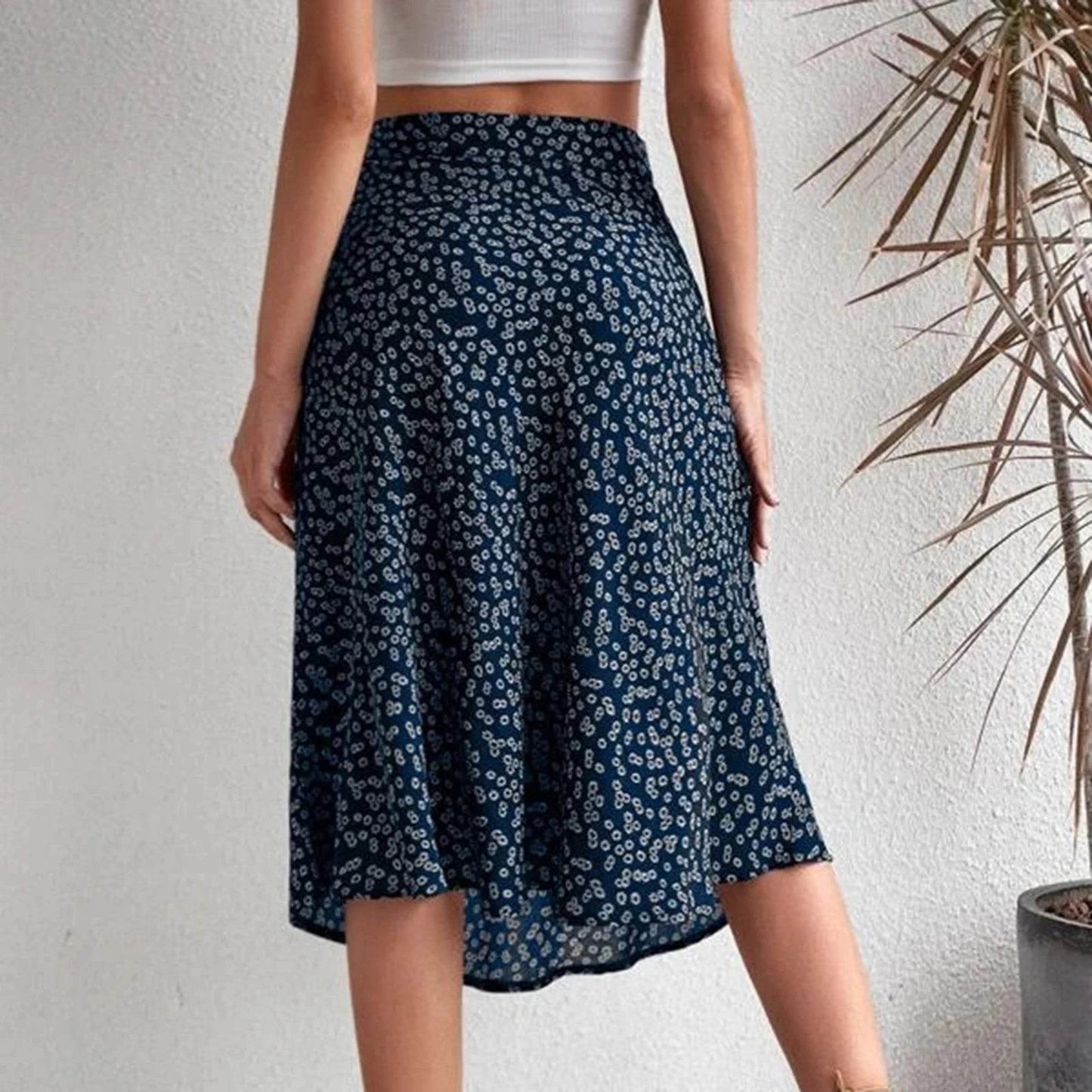 Buy Center Women’s Floral Print A-line Midi Skirt - High Waist Style - Buy Center UK