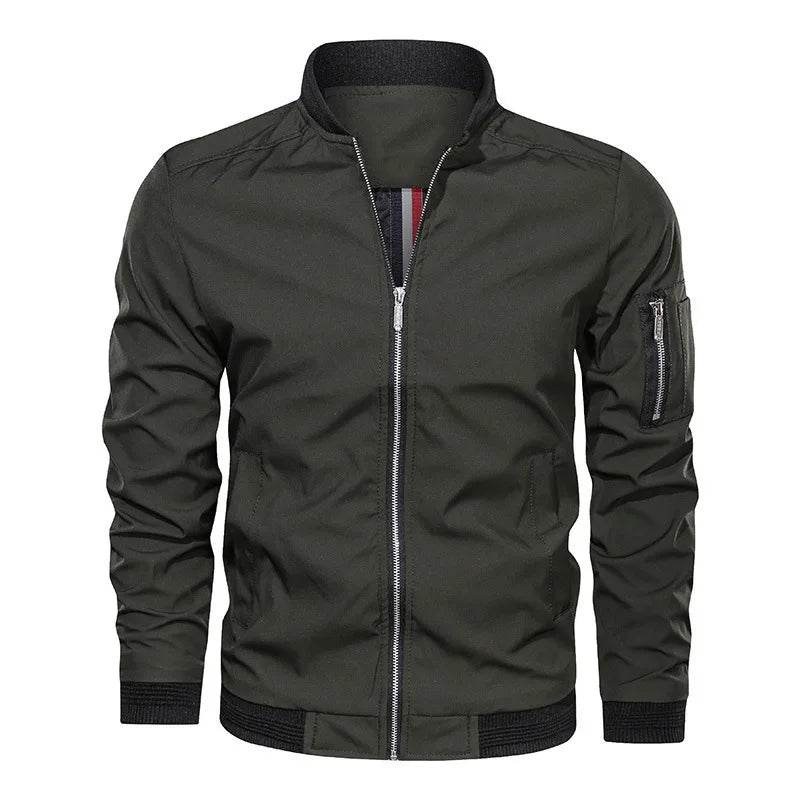 Buy Center Men's Bomber Jacket - Stylish Solid Color for Fall - Buy Center UK