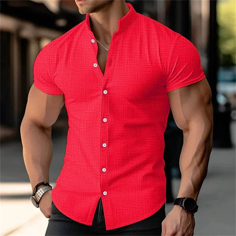 2024 Men's Short Sleeve Linen Shirt - Lightweight & Breathable Fashion - Buy Center UK