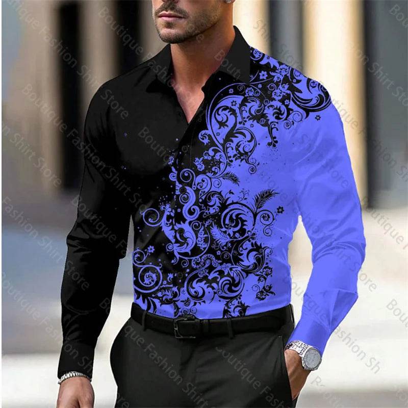 Buy Center Floral Business Casual Shirt - Soft Fabric in 11 Colors - Buy Center UK