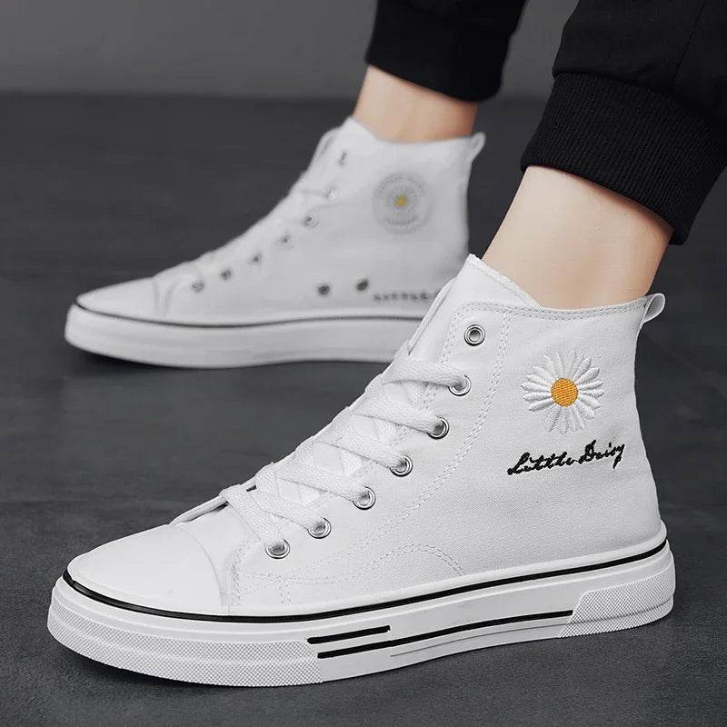 Buy Center Men’s High Top Sneakers - Breathable Canvas, Platform Style - Buy Center UK