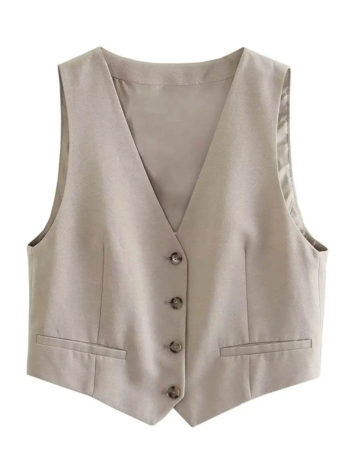 TRAFZA Casual Women Suits - V Neck Blazer & Wide Leg Shorts - Buy Center UK