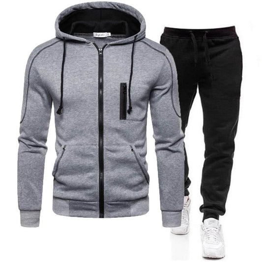 Buy Center Fashion Print Tracksuit for Men - Stylish Zipper Hoodie Set - Buy Center UK