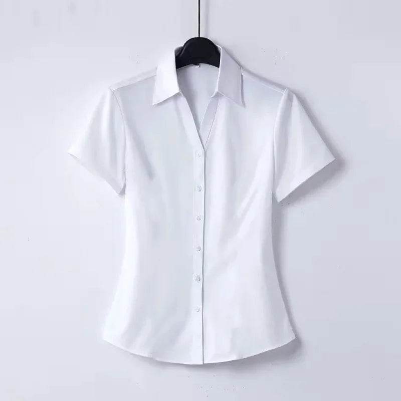 Buy Center Women's Short Sleeve Black Blouse - High Elasticity, Casual Style - Buy Center UK