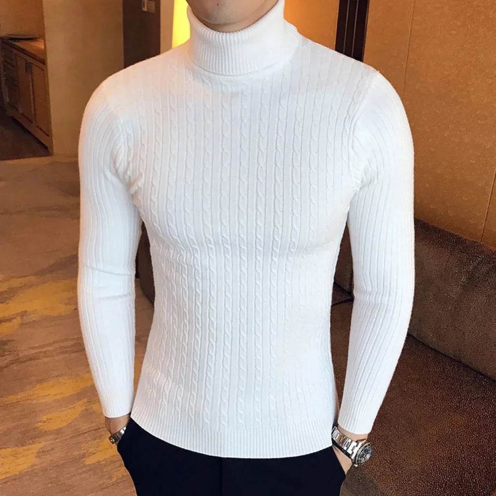 Buy Center Men's Turtleneck Pullover Sweater - Warm Slim Fit Design - Buy Center UK