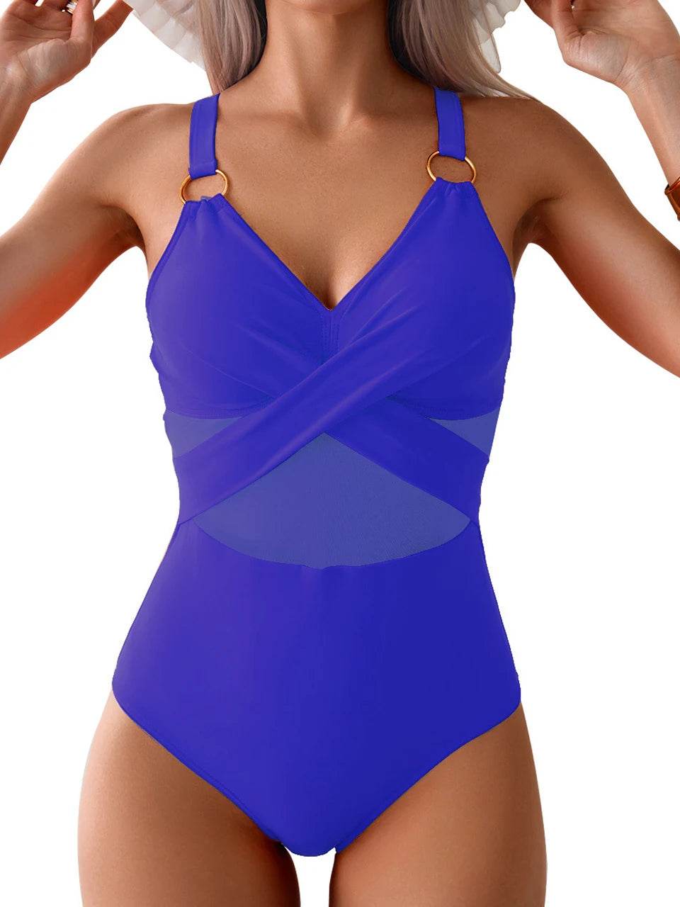 Buy Center 2024 Plain Ruched One-Piece Swimsuit for Women - Buy Center UK