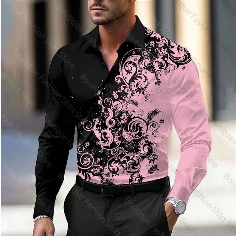 Buy Center Floral Business Casual Shirt - Soft Fabric in 11 Colors - Buy Center UK