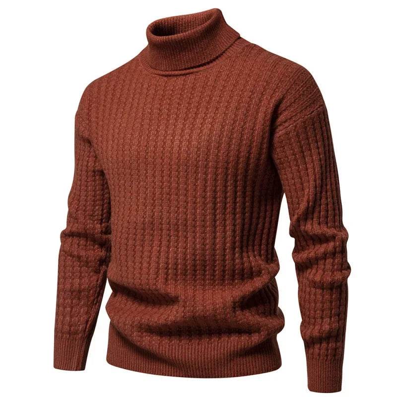 Buy Center Men's Turtleneck Pullover Sweater - Casual Knit for Winter - Buy Center UK