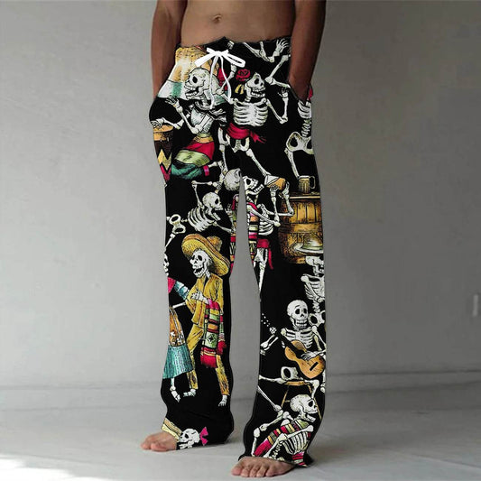 Fashion 3D Skull Men's Bamboo Fiber Pants - Quick-Drying Leisure Trousers - Buy Center UK