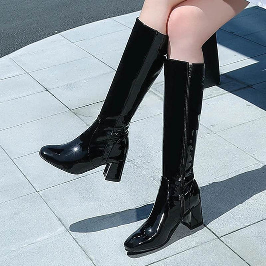 Buy Center Knee High Boots for Women - Elegant Square Toe Style - Buy Center UK