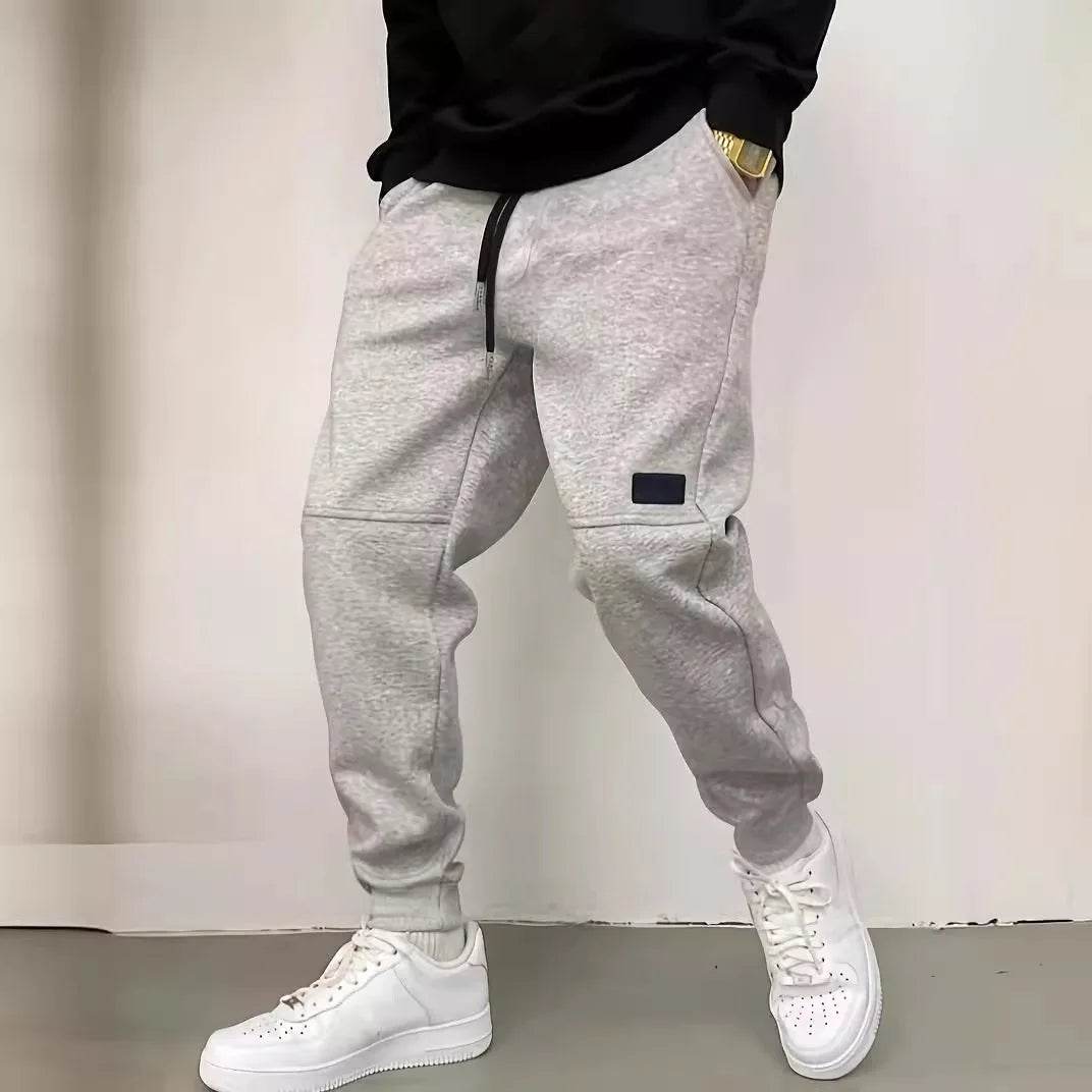 Buy Center Men's Thickened Casual Pants - Drawstring & Cuffed Ankles - Buy Center UK