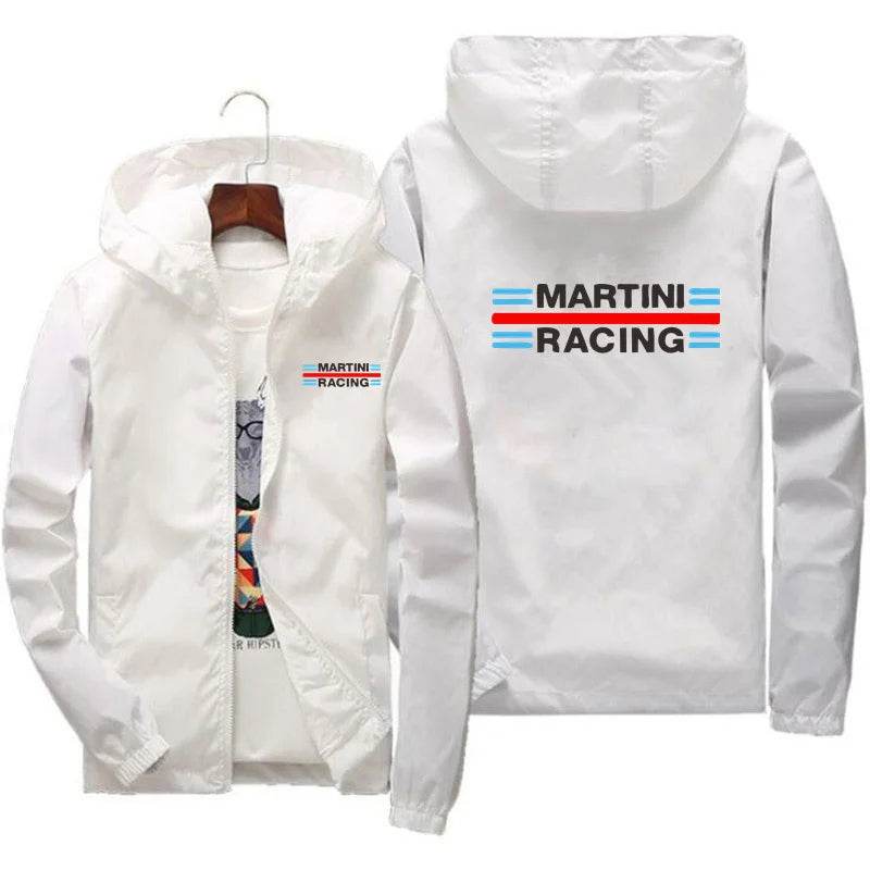 Martini Racing Men's Windbreaker Jacket - Lightweight, Zippered, Hooded - Buy Center UK