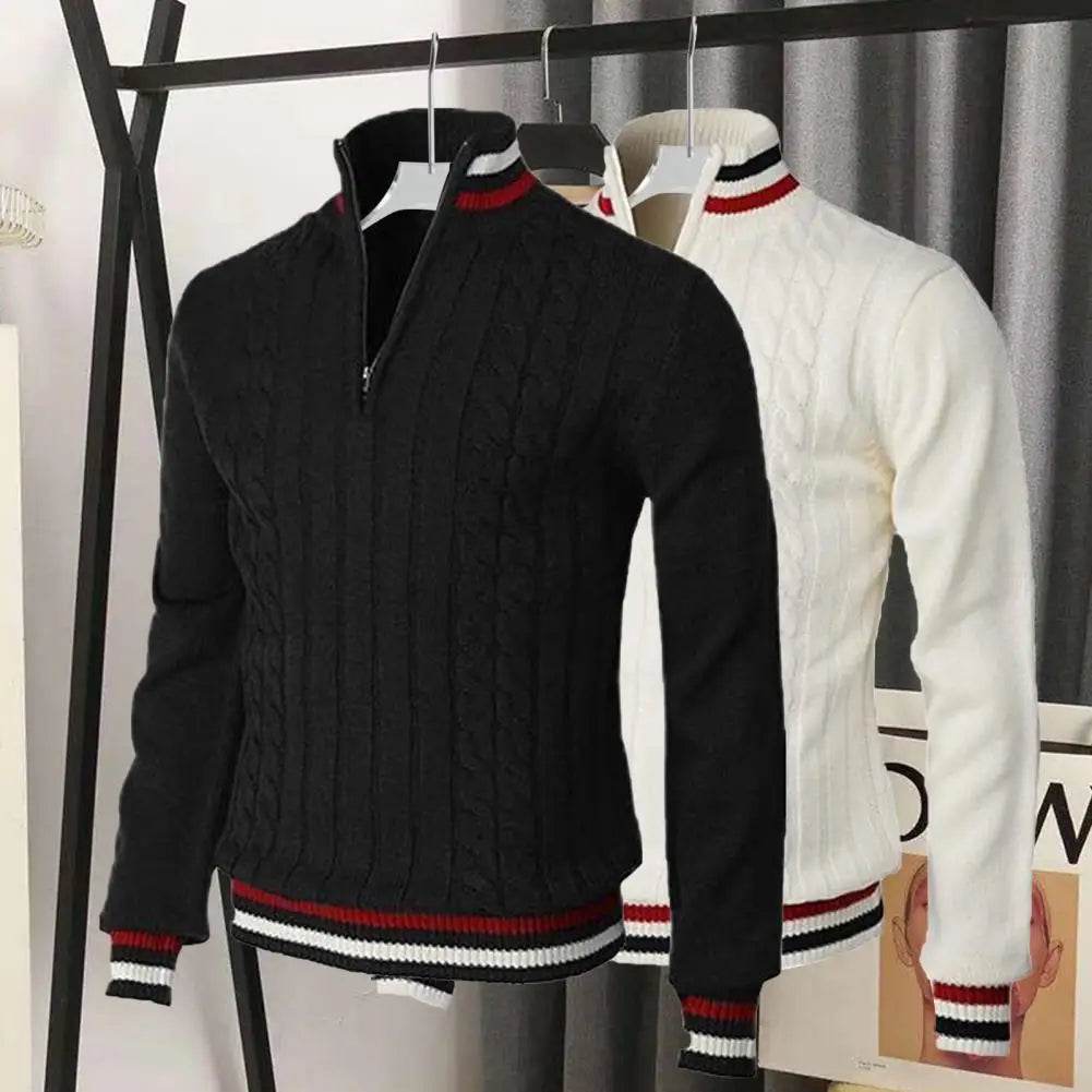 Buy Center Turtleneck Pullover Sweater - Patchwork Color Twist Design - Buy Center UK