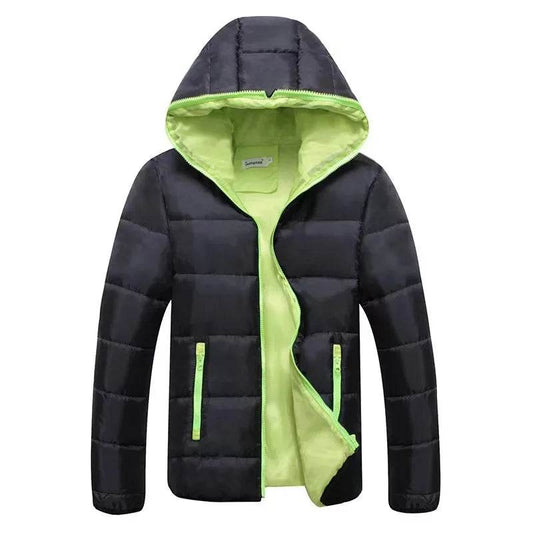 Classic Men's Cotton Coat - Hooded Zipper Jacket in Candy Colors - Buy Center UK