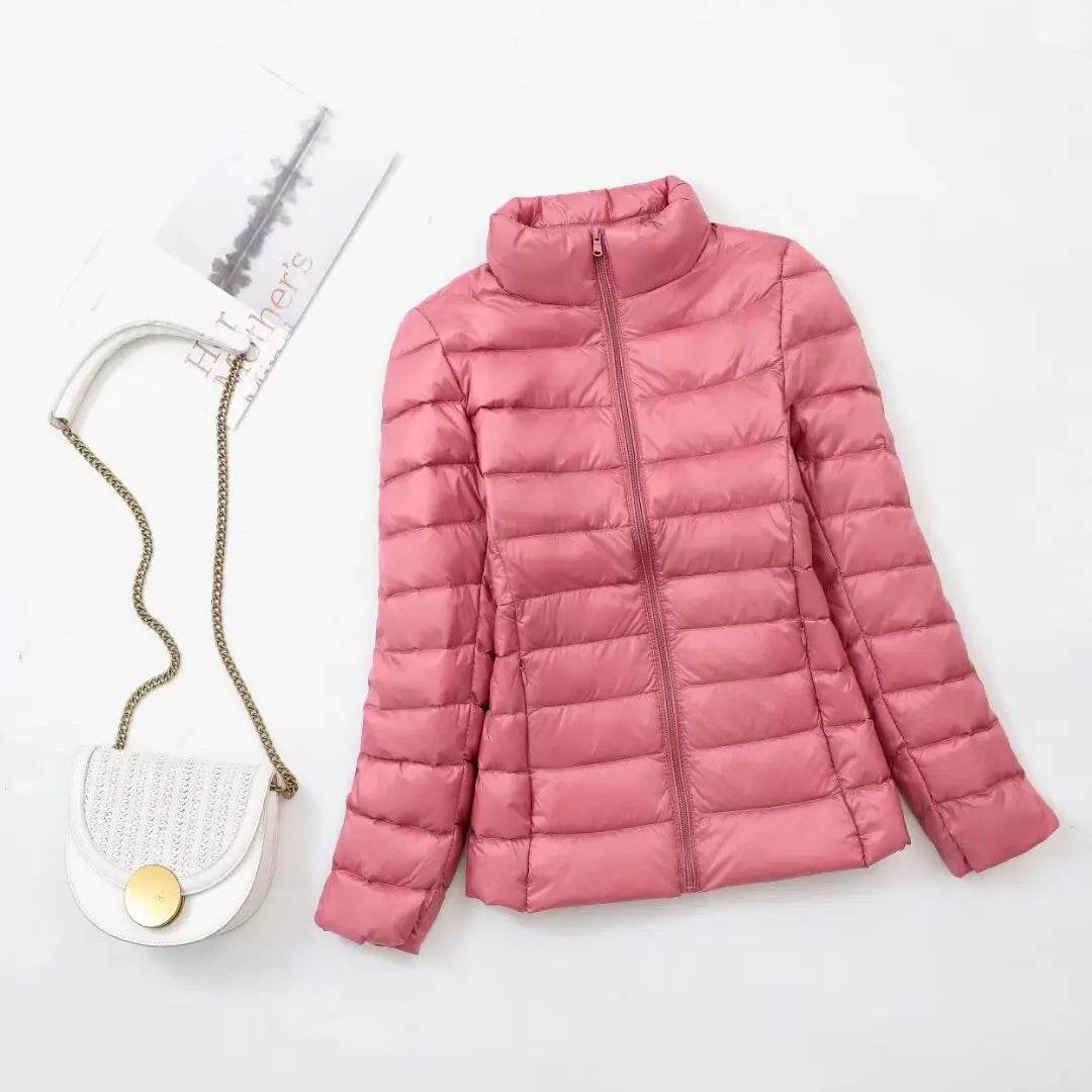 Women's Lightweight Down Jacket - Chic Slim Fit, Warm Oversized Style - Buy Center UK