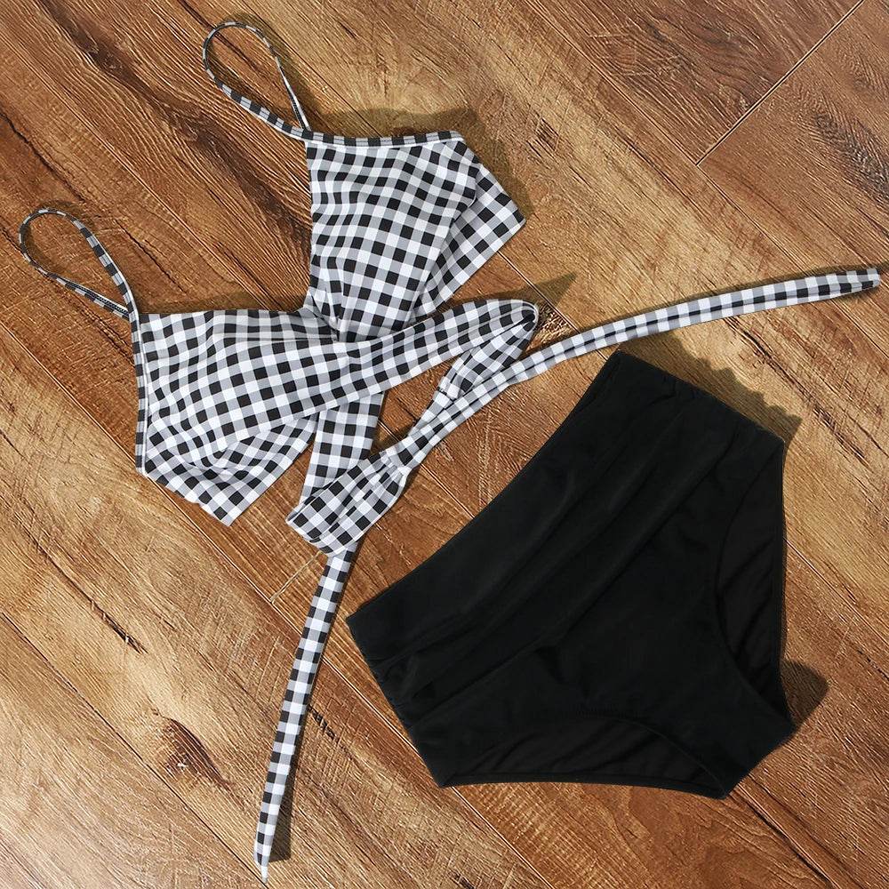 Buy Center High Waist Floral Bikini Set - V-Neck Two Piece - Buy Center UK