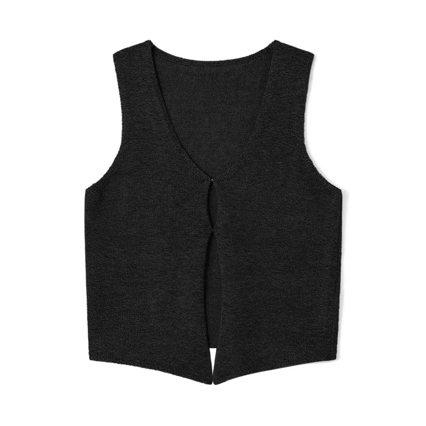 Women's Vintage Y2K Sweater Vest - Fitted Bow Knot Summer Top - Buy Center UK