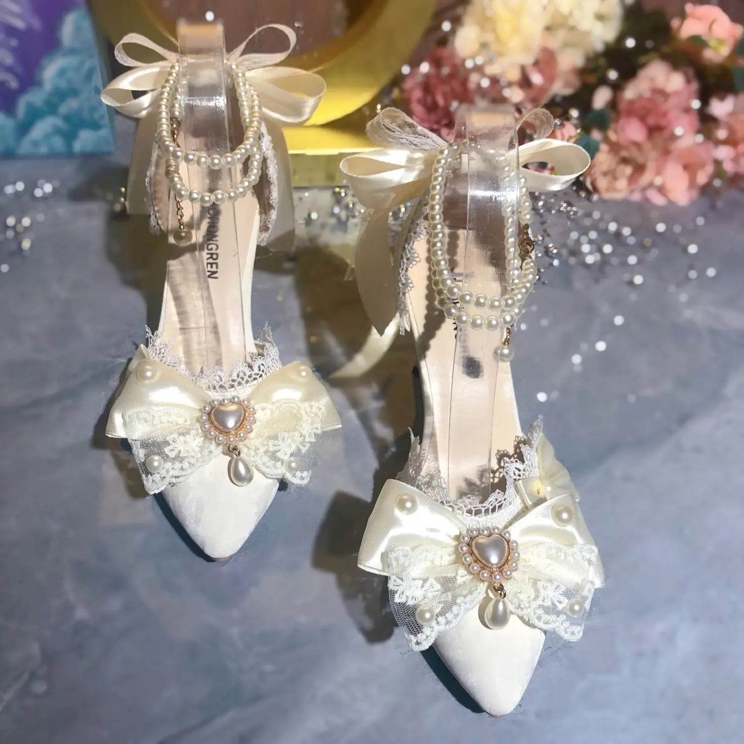 Buy Center Luxury White Bridal Mary Jane Shoes - Elegant Heels for Women - Buy Center UK