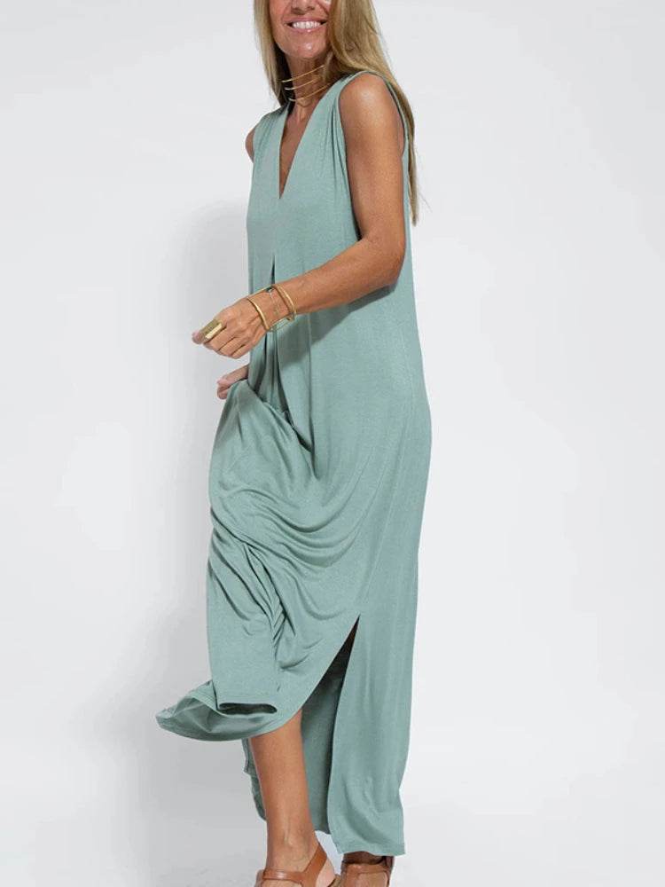Elegant V-Neck Pullover Dress - 2025 Beach Resort Two-Piece Set - Buy Center UK