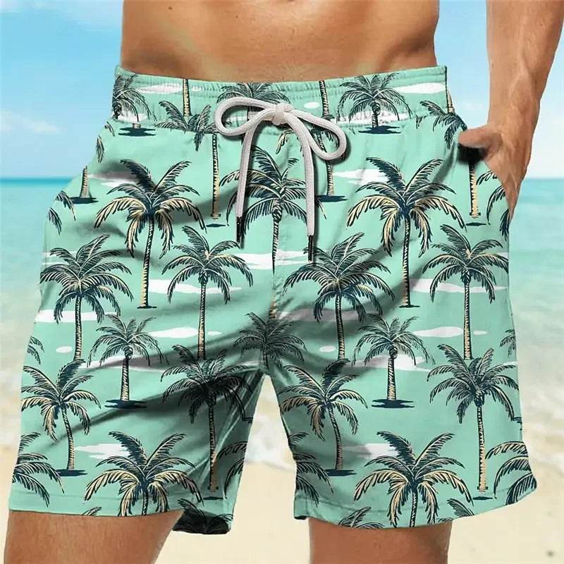 Buy Center 2024 Men's Oversized Quick Dry Shorts - Coconut Tree Print - Buy Center UK