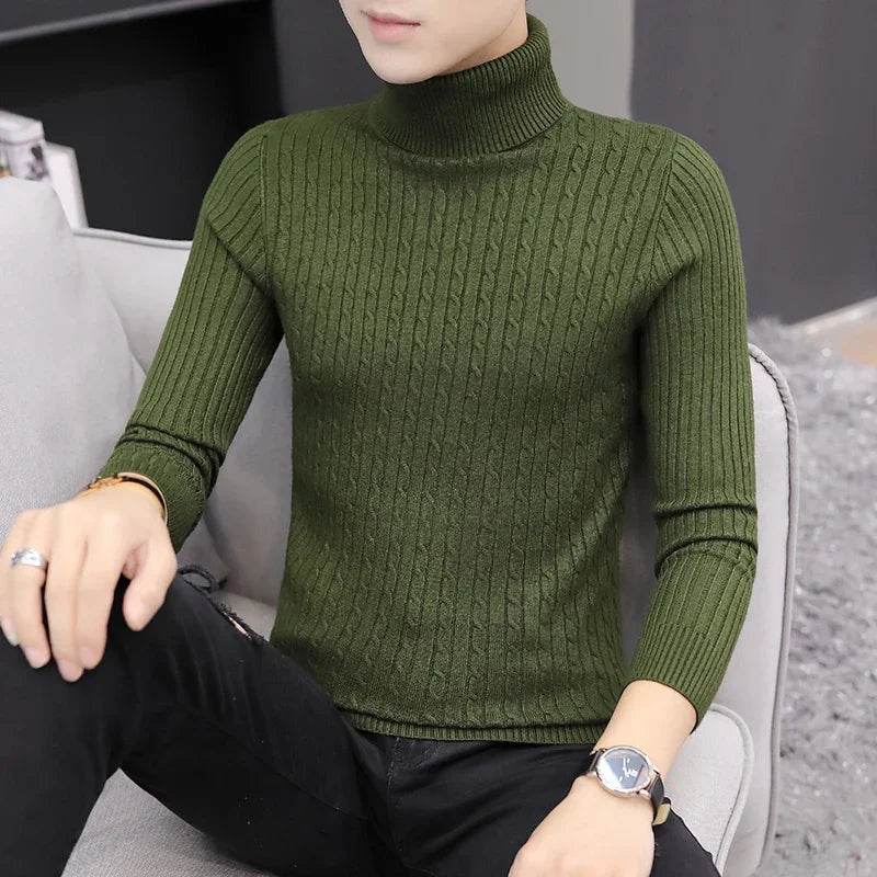 Buy Center Korean Slim Turtleneck Sweater - Warm Knit for Men - Buy Center UK