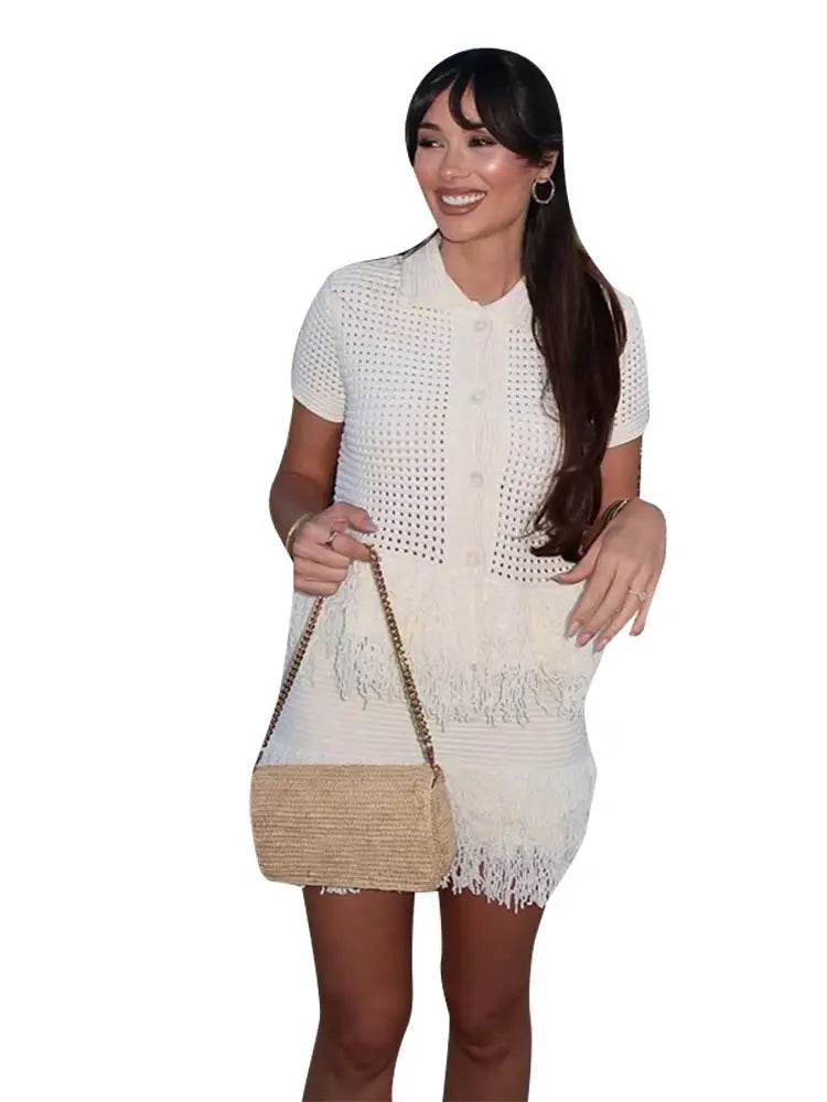 Buy Center Sexy Knit Cardigan Mini Skirt Set - Summer Chic Look - Buy Center UK