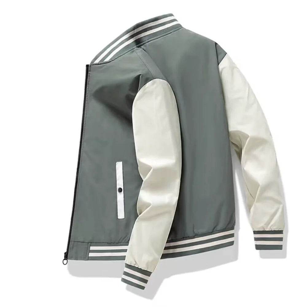 Buy Center Men's Color Contrasting Baseball Jacket - Casual Spring/Fall - Buy Center UK