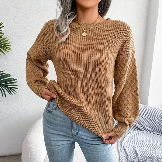 Buy Center Women’s Casual Knitted Pullover - Lantern Long Sleeve 2023 - Buy Center UK