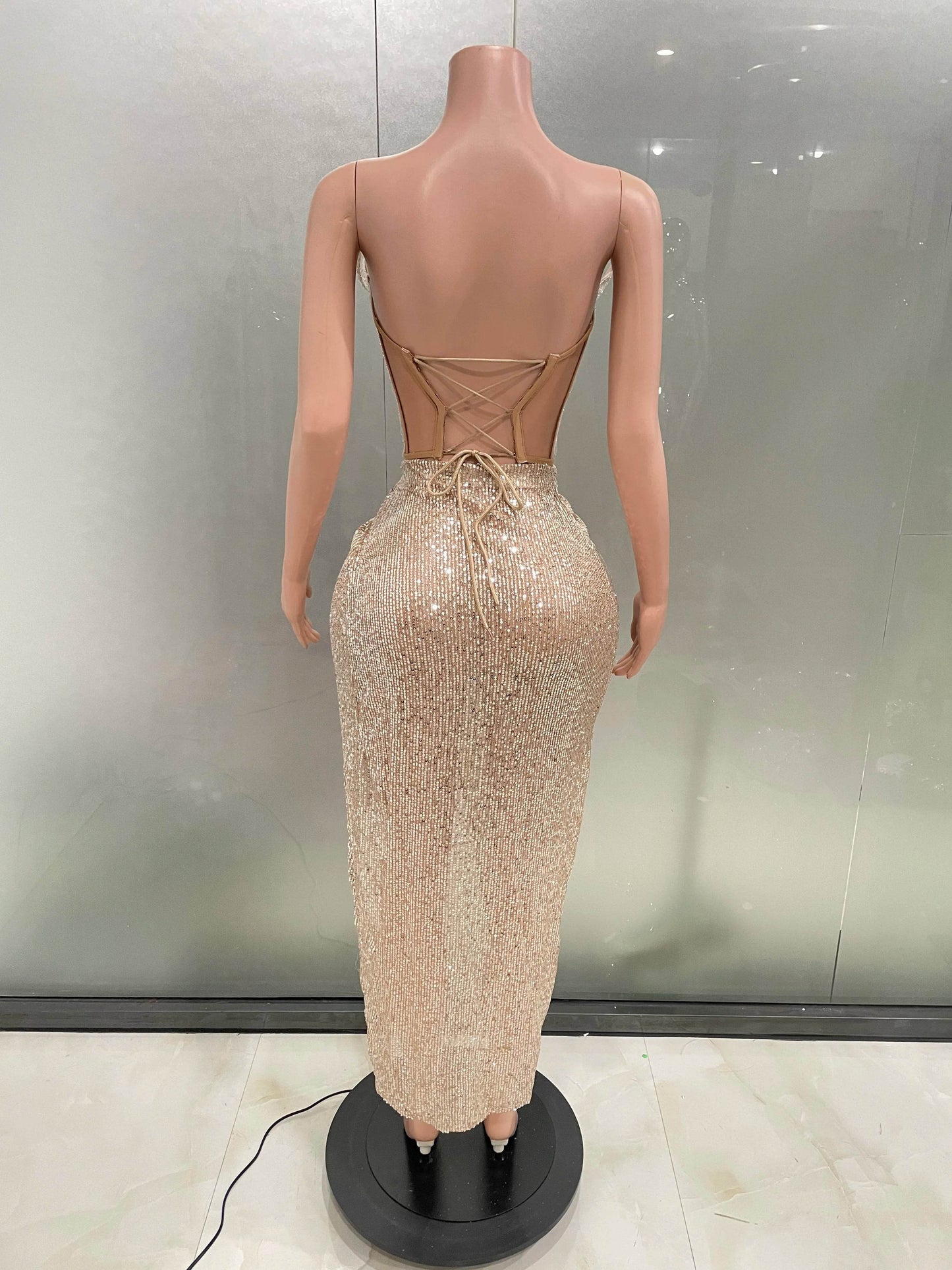 Buy Center Glitter Rhinestone Two-Piece Dress for Party & Nightclub - Buy Center UK