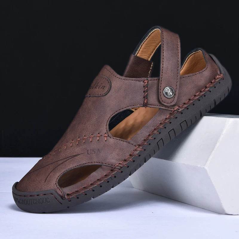 Buy Center Men’s Handmade Summer Sandals - Breathable Leather, Casual Style - Buy Center UK
