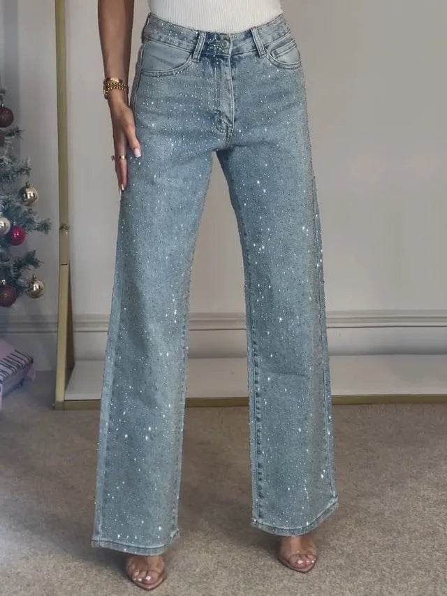 Buy Center Women's High Waist Straight Jeans - Distressed Vintage Style - Buy Center UK