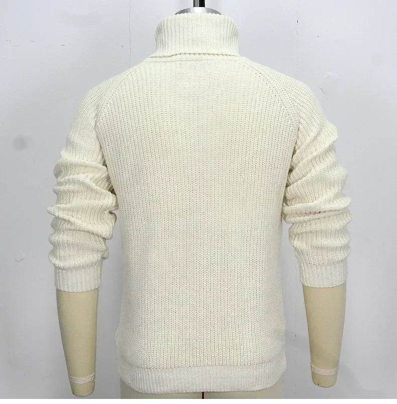 Buy Center Men's Turtleneck Pullover Sweater - Casual Knit for Winter - Buy Center UK