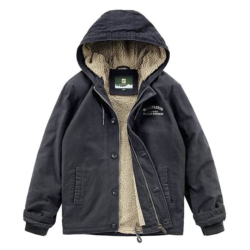 Buy Center Men's Fleece Bomber Jacket - Warm Hooded Winter Coat - Buy Center UK