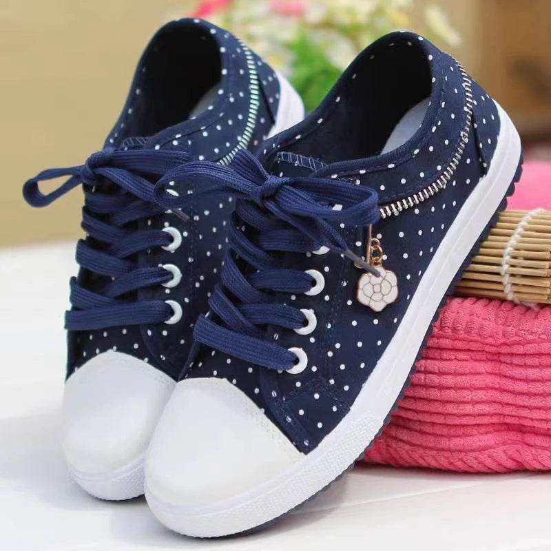 Buy Center Women's Summer Casual Shoes - Breathable Cutout Canvas Sneakers - Buy Center UK