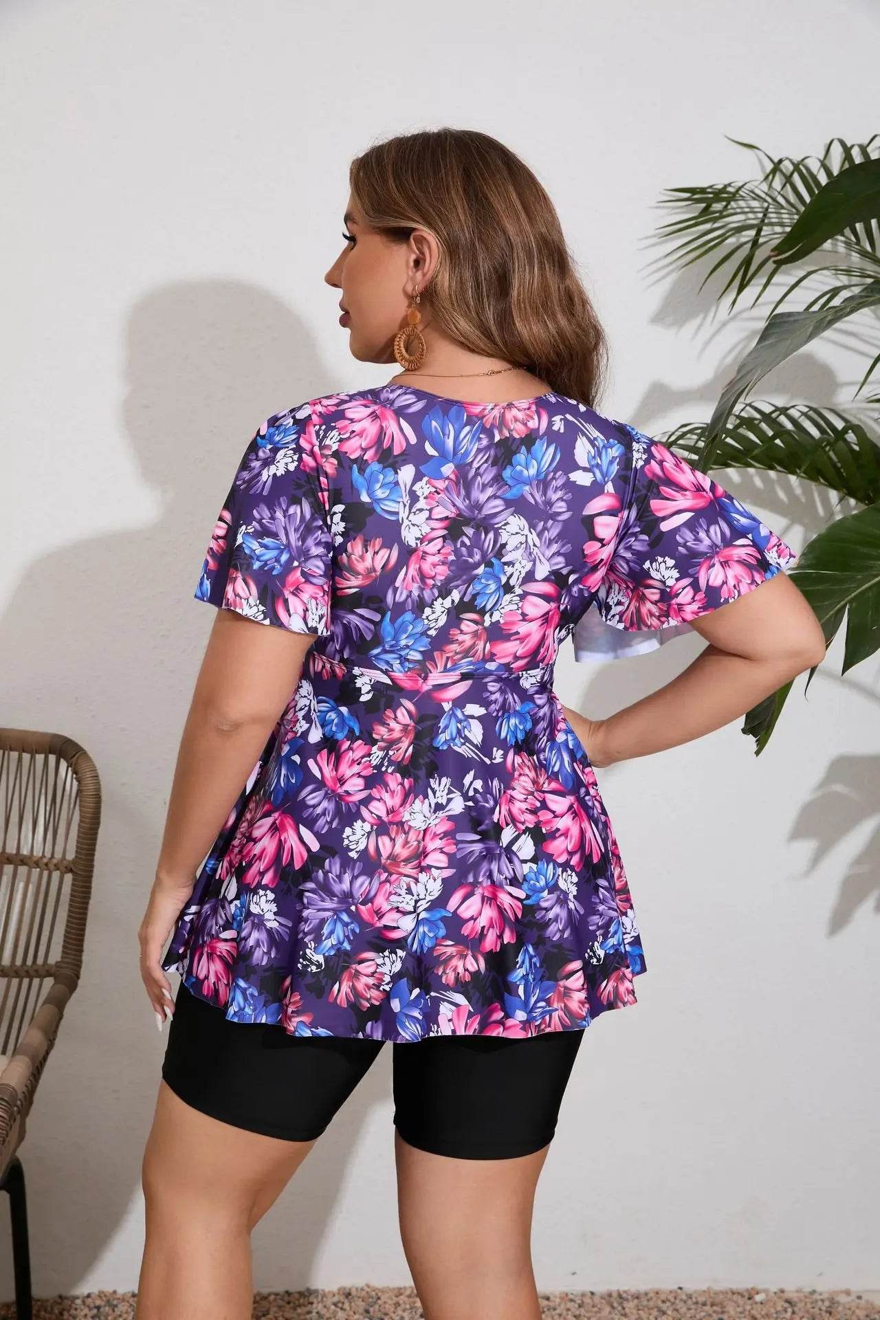 Buy Center Plus Size Floral Tankini Swimsuit Set for Women - Buy Center UK
