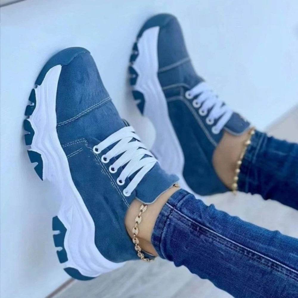 Buy Center Women’s Sneakers 2023 - Trendy Canvas Lace-Up Shoes - Buy Center UK