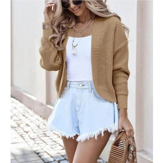 Buy Center Open Front Crop Cardigan - Long Sleeve & Lightweight - Buy Center UK