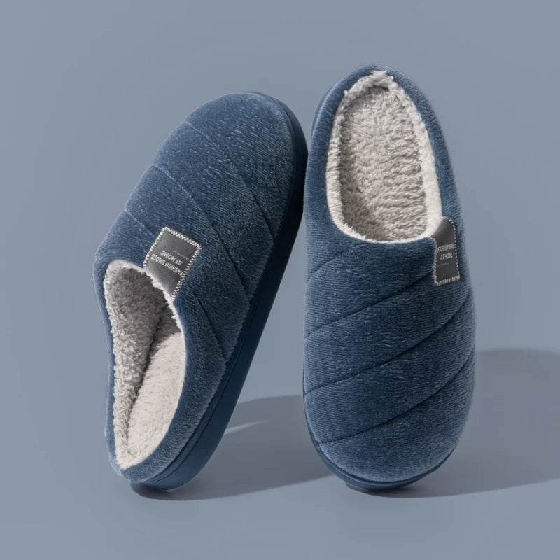Buy Center Men's Anti-Slip Warm Slippers - Cozy Fur, Winter Comfort - Buy Center UK